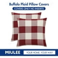 thumbnail image 6 of Pack of 2 Classic Farmhouse Buffalo Check Plaids Linen Soft Soild Decorative Square Throw Pillow Covers Home Decor Outdoor Cushion Case for Sofa Bedroom 18x18 Inch, White and Red, 6 of 6