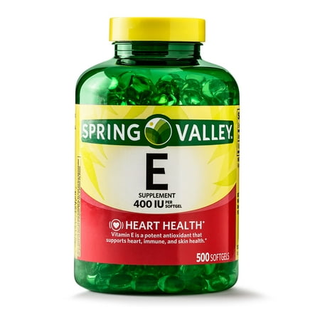 Spring Valley Vitamin E Supplement, 400IU, 500 Softgel (Best Form Of Vitamin E To Take)