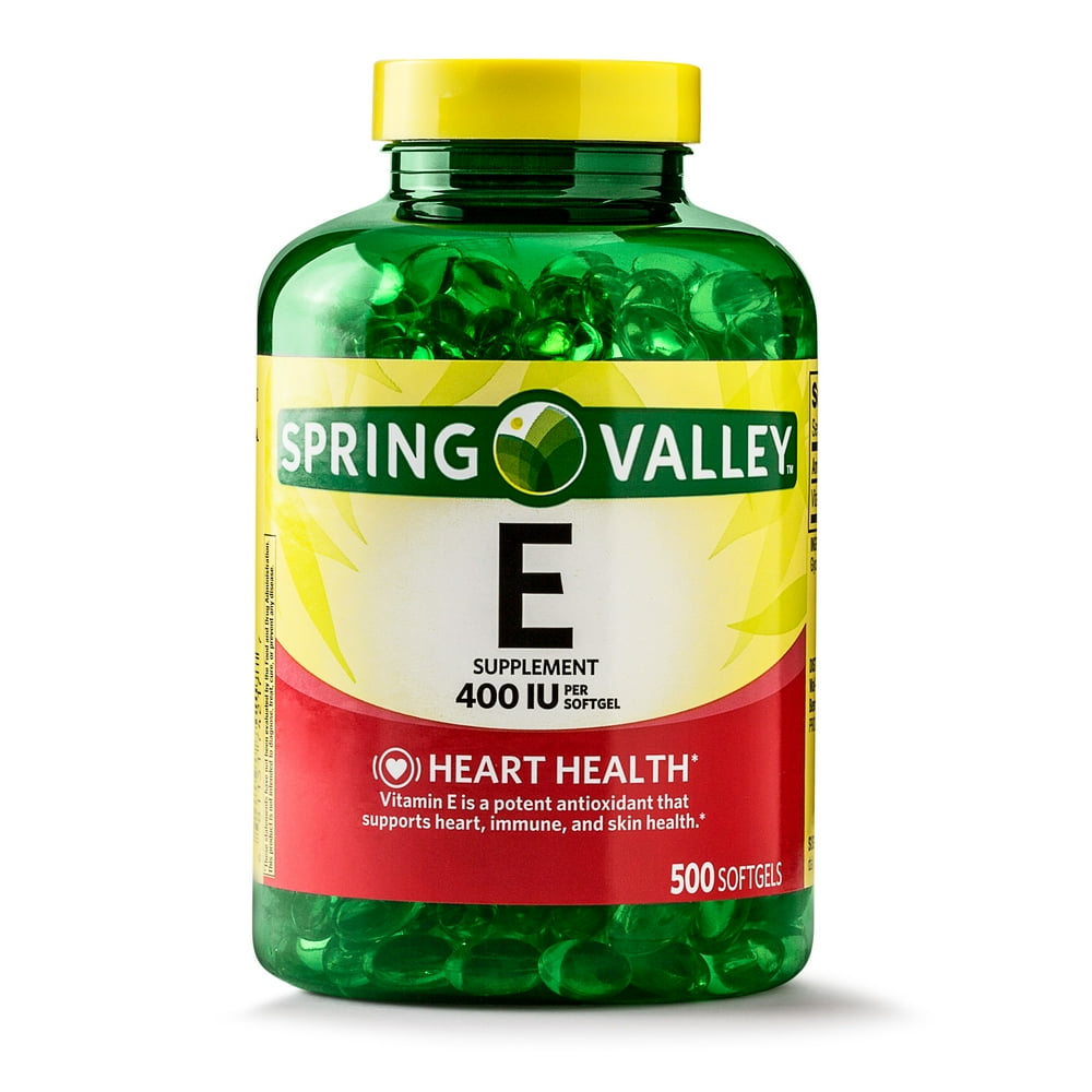 Spring Valley Vitamin E Vitamins & Supplements, 1 Softgel, 500 Ct