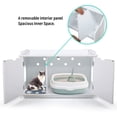 thumbnail image 2 of Topcobe Wooden Pet Cat House Enclosure Shelter Animal Cage Storage Bench Furniture Cabinet, White, 2 of 7