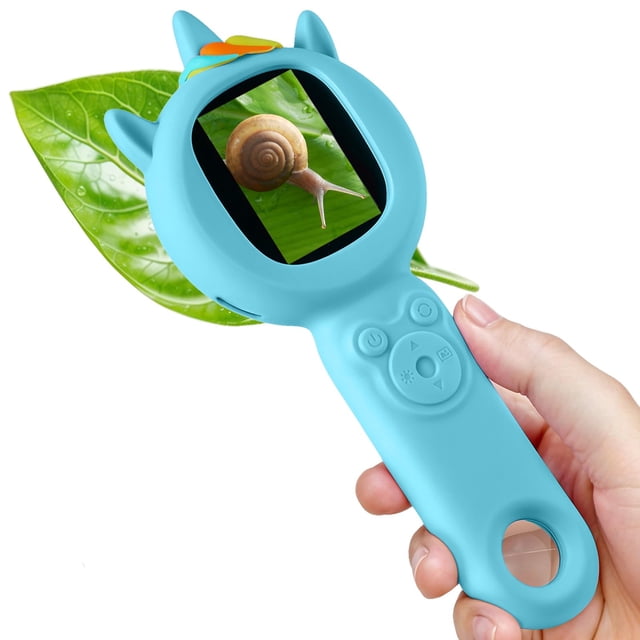 Microscopio FHSKfh Kids con aumento de 500 aumentos con cámara HD azul