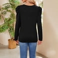 thumbnail image 4 of Yuyuzo 2023 Tunic Tops for Women Rufffle Long Sleeve Round Neck Solid Color Shirts Fall Solid Color Tops, 4 of 6