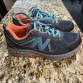 thumbnail image 1 of New Balance All Terrain Mens MT410CV5 Running Hiking Shoes Blue Gray Sz 8 D, 1 of 5