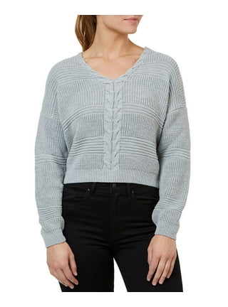Grey Lace Up Sweater