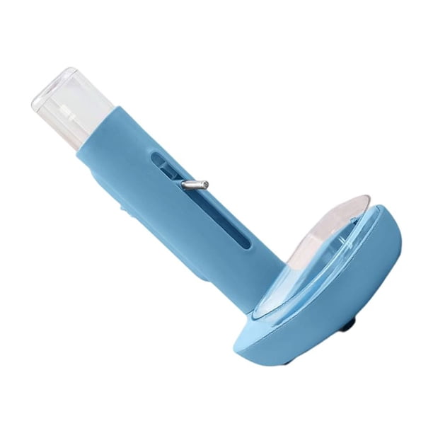 Methold Dispensador de agua para perros, boca no húmeda, automático, de plástico, Universal, móvil, Vertical, hervidor de alimentación, Suministros de alimentación y agua para mascotas Azul 480ml