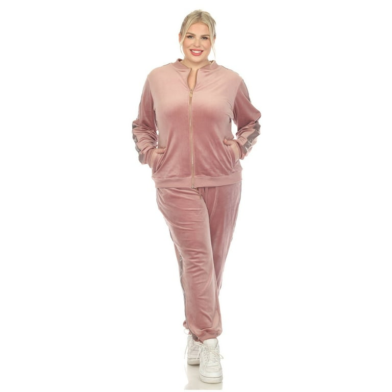 Shape Dusty Pink Velour Skinny Sweatpant, Curve