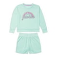 thumbnail image 2 of Justice Girls 2-Piece Long Sleeve Lounge Sweatshirt and Short Pajama Set, Sizes 5-18, 2 of 4