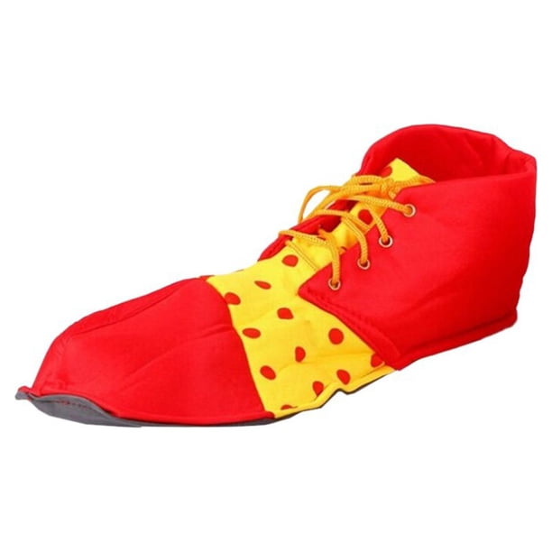 1 pieza de zapatos de payaso para baile de graduación, disfraz de Halloween con lunares, para mujer y hombre (rojo)