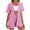Pink, variant on Women's Polka Dot Two Piece Set, Kimono-Style Open Front Cardigan, Matching Shorts Casual Outfit for Summer Vacation