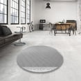 thumbnail image 3 of Ahgly Company Indoor Round Patterned Silver Gray Area Rugs, 3' Round, 3 of 6