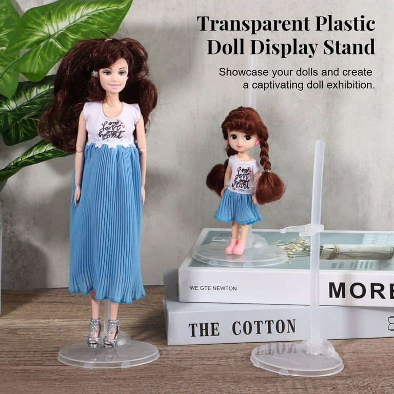 20 PCS Doll Stands Transparent Plastic Doll Holder Doll Display Stand Action Figure Display Rack Doll Support with Adjustable Waist Clip for 11