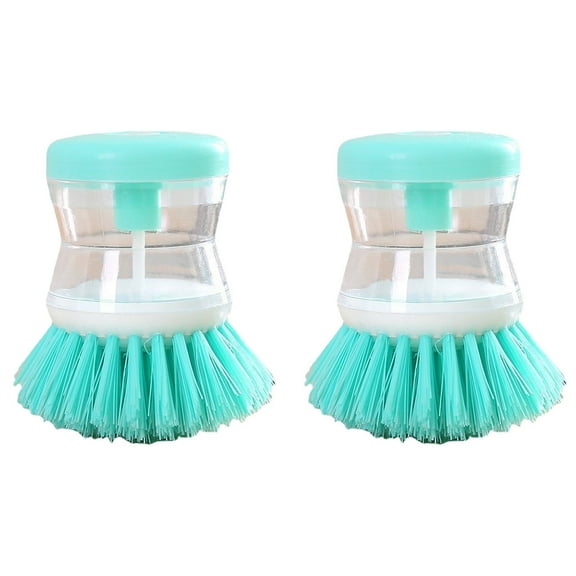 ACDANC 2Pcs Kitchen Brushes for Dishes,Detergent Storage Dishwashing Brush,Ergonomic Handle Dish Brush,Blue