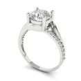 thumbnail image 2 of 1.71 ct Round Cut Simulated Diamond Solitaire with Accents 14K White Gold Womens Engagement Ring, 2 of 5