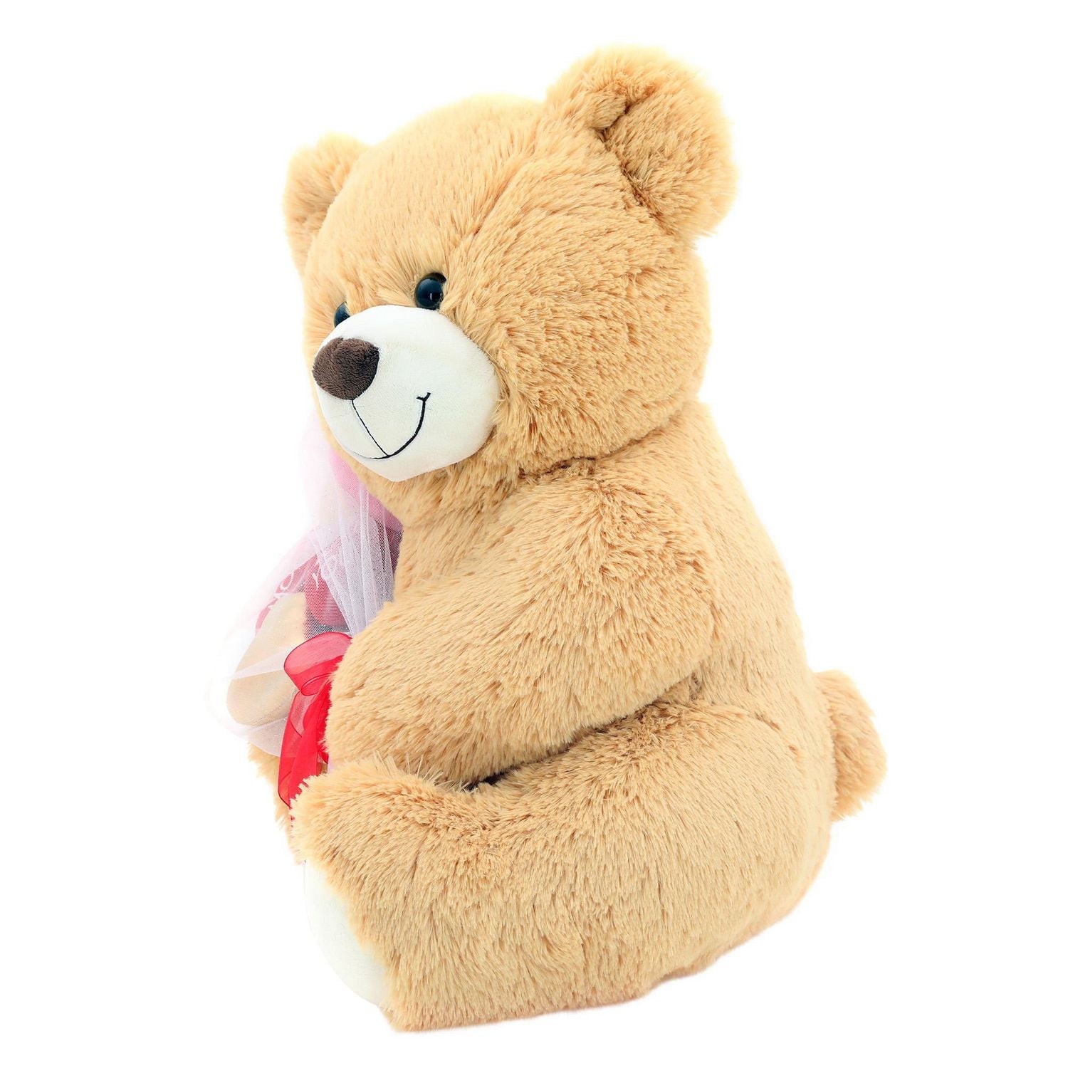 Way To Celebrate Valentine’s Day Sweet Teddy with Flower Toy Plush