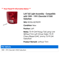 thumbnail image 2 of Left Tail Light Assembly - Compatible with 1989 - 1991 Chevy V1500 Suburban 1990, 2 of 2