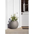 thumbnail image 3 of Veradek Strata Series Sphere Plastic-Stone Round Planter - Gray, 3 of 9