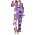 thumbnail image 3 of Muxikeji Clothes Women Halloween Night Gown,Women Satin Pajama Sets,Women'S Halloween Print Set | Comfortable Pajamas for Festive, 3 of 6