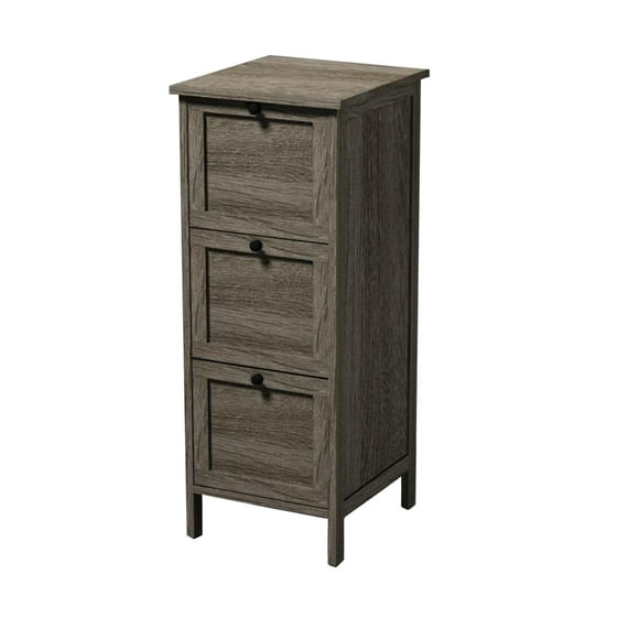 ITY Armoire de Rangement avec 3 Tiroirs en MDF 13 Pouces x 11.4 Pouces x 31.9 Pouces Bois Gris