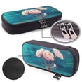 thumbnail image 4 of Lsque Flowers in Glass Vase Printed Big Capacity PU Leather Pencil Case Large Pencil Pouch Stationery Pen Bag Pencil Holder for Teen, 4 of 6