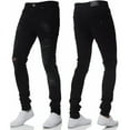 thumbnail image 3 of Musuos Men Slim Biker Zipper Denim Jeans Skinny Frayed Pants Distressed Rip Troursers, 3 of 3