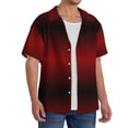 thumbnail image 4 of KLL Red Geometric Print Men's Shirt Short Sleeve Button Down Summer Cuba Beach Shirts- 3X-Large, 4 of 7