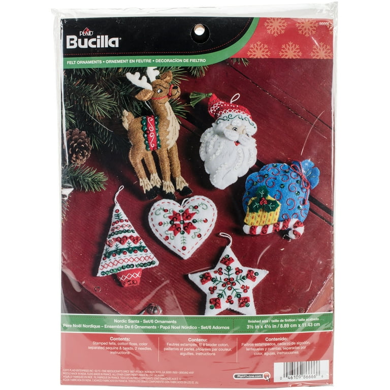 Bucilla Felt Ornaments Felt Applique Kit 3.5