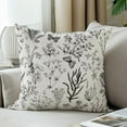 thumbnail image 3 of Spring Pillow Covers 18x18 Inch Set of 2 Black Gray Wild Flower Plant Throw Pillows Case Seasonal Floral Decorative Square Linen Farmhouse Decor Cushion Covers for Home Sofa Bed Couch, 3 of 6