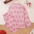 thumbnail image 5 of Womens Pajamas Set Valentine's Day Theme Print Long Sleeve Shirts Pants Casual Cozy Loungewear Nightwear 2 Piece Sets for Women Pink L, 5 of 8