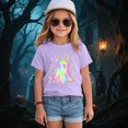 thumbnail image 2 of TOWED22 Halloween Shirts for Kids Toddler Pumpkin Ghost Skeleton Cotton Tshirt Clothes,Purple,4-5 Y, 2 of 5