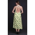 thumbnail image 2 of Bimba Robe de Plage Dos Nu Imprimée Feuilles pour Femmes Col Halter Long RayonDress-Medium, 2 of 6