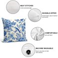thumbnail image 3 of Blue Pioneer Flower And Bird Pillow Covers,Blue Pioneer Flower And Bird Throw Pillow Covers 20"×20" ,Living Room Sofa Couch Pillow Covers,Decorative Pillow Covers, 3 of 7