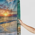 thumbnail image 3 of Orinice  Ocean Beach Barn Door Shower Curtain for Bathroom Decor 72Wx72H Teal Hawaiian Sunset Scenery Sea Wave Retro Wood Rustic Nature Art Printed Fabric Polyester Waterproof 69x72, 3 of 7
