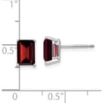 thumbnail image 2 of 14K White Gold 7X5mm Emerald Cut Garnet Earrings (8 X 5) Made In United States xe66wga, 2 of 5