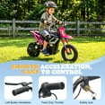 thumbnail image 6 of Ktaxon 24V 250W Dirt Bike, Electric Powered Motorcycle, up to 14 mph, Electric Ride on with Shock Absorption Suspension for 10+, Pink, 6 of 9