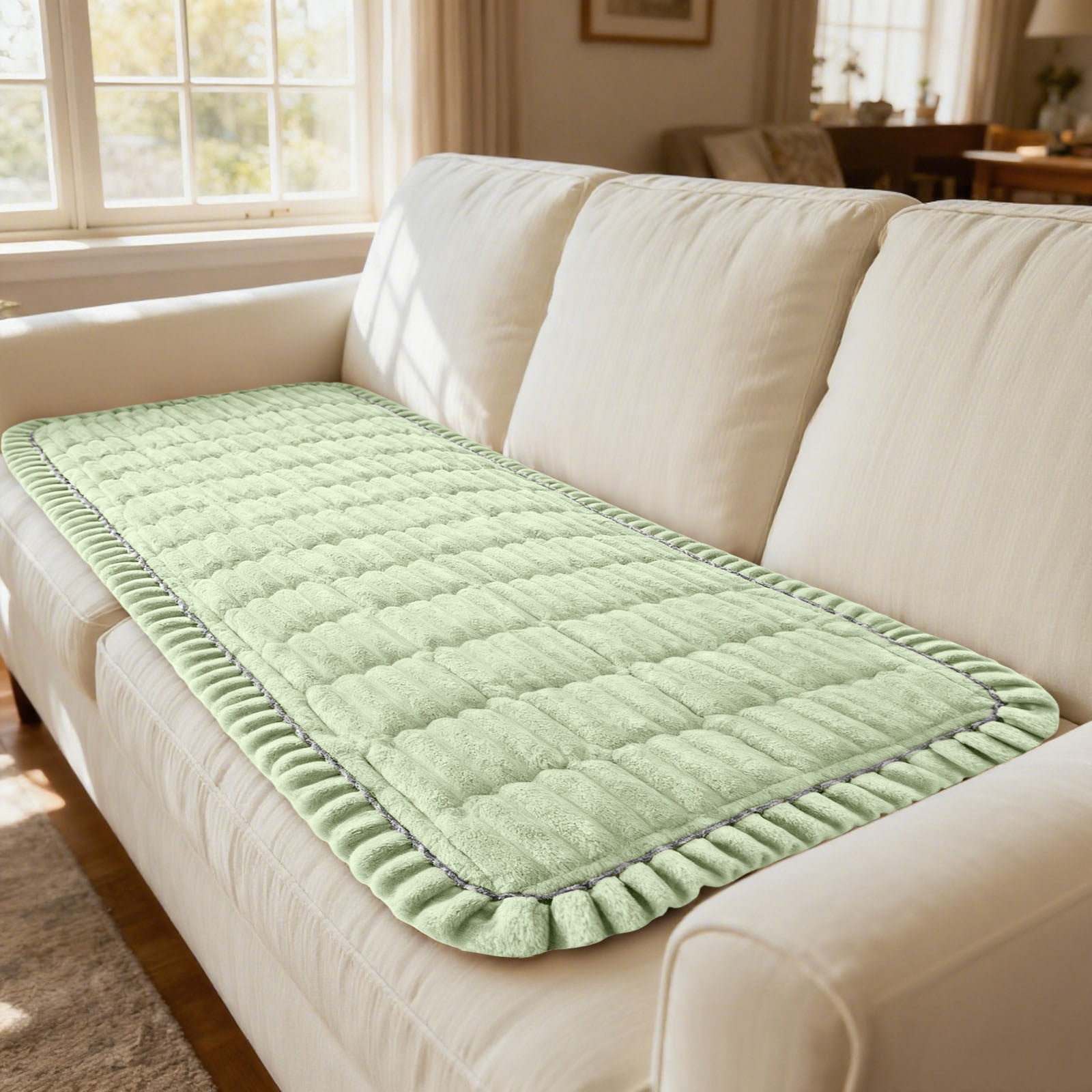 Sofa Cover Soft Flannel Couch Blanket Non- Washable Mat for Three Cushion Sofa Friendly Pet Cover 60x120cm