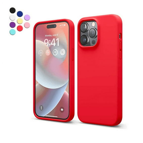 Designed for iPhone 14 Pro Silicone Case, Protection Shockproof Dustproof Anti-Scratch Phone Case Cover for iPhone 14 Pro, Liquid Silicone Phone Case (Red)