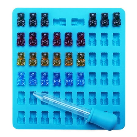 

50 Cavity Silicone Gummy Bear Chocolate Mold Candy Maker Ice Tray Jelly Moulds Ice Cube Mold ViLaViDe