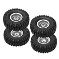 thumbnail image 2 of RC Vehicle Wheels Tires, 4Pcs Remote Control Car Rubber Tires 55mm Aluminium Alloy Front and Rear Wheels for AXIAL SCX24 1/24 RC Car Crawler, 2 of 7