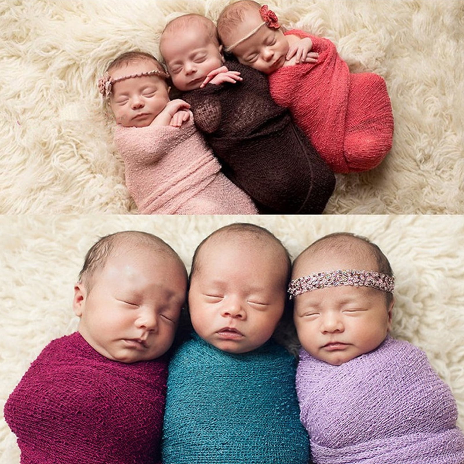 Baby Photography Soft Blanket Stretch Knit Wraps Cloth Newborn Photo Swaddling H 