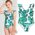 thumbnail image 2 of Penkiiy Girls Beach Sport Swimsuit Jumpsuit Bathing Suit Swimwear For Size 8-14 Years 8-9 Years White, 2 of 9