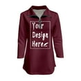 thumbnail image 6 of Women's V Neck Polo Shirt 3/4 Sleeve Quarter Zip Collared Tops Color Block Casual Dressy Fall Ladies Blouses, 6 of 9