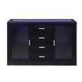 thumbnail image 3 of 18" X 52" X 34" Black Wood LED Glass Server, 3 of 3