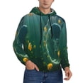 thumbnail image 2 of Uemuo Jelly Fish Pattern Men's Hoodie - Casual Pullover Hoodie with Kangaroo Pocket, Stylish Hooded Sweatshirt for Everyday Wear-3X-Large, 2 of 7