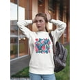 thumbnail image 2 of Exotic Leaves And Flowers. Sweatshirt Women -Image by Shutterstock, Female Small, 2 of 4