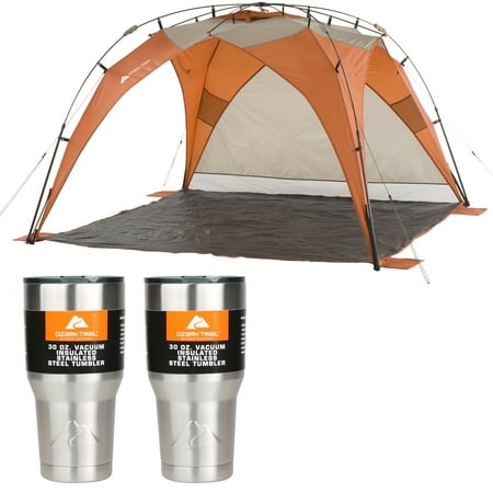 Ozark Trail 8' x 8' Instant Sun Shade with 2 30oz Tumblers Value Bundle