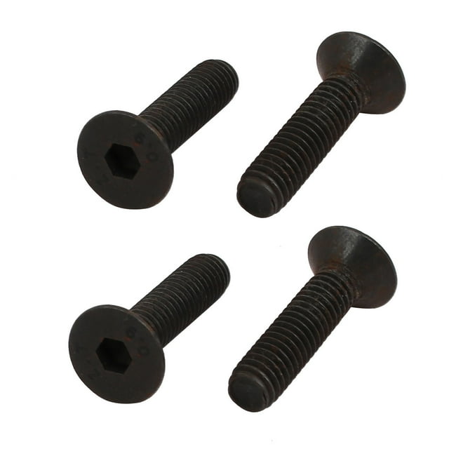 Unique Bargains 4pcs M6x25mm Flat Countersunk Head Hex Socket Left Hand Thread Bolt DIN7991