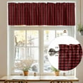 thumbnail image 7 of Red and Black Buffalo Check Plaid Valances for Windows, 60 x 18in, Lattice Classic Black Red Rod Pocket Kitchen Valance Curtain Light Filtering Window Treatments for Living Room Bedroom, 1 Panel, 7 of 7