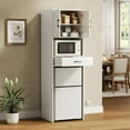 thumbnail image 3 of Mini Fridge Stand with Storage and Power Outlet, Coffee Bar Cabinet with Microwave Shelf, – Fits Most Mini Fridges and Wine Coolers, for Dorm, Kitchen, or Office White KH03MRW, 3 of 9