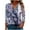 02-Purple, variant on Ounisa 3/4 Sleeve Tops for Women Summer Notched V Neck Printed T Shirts Casual Cute Three Quarter Length Dressy Blouses