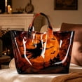 thumbnail image 3 of CHJK Personalized Witch Print PVC Handbags for Women, Halloween Waterproof Large Capacity Tote Bag for Halloween Party, 3 of 7